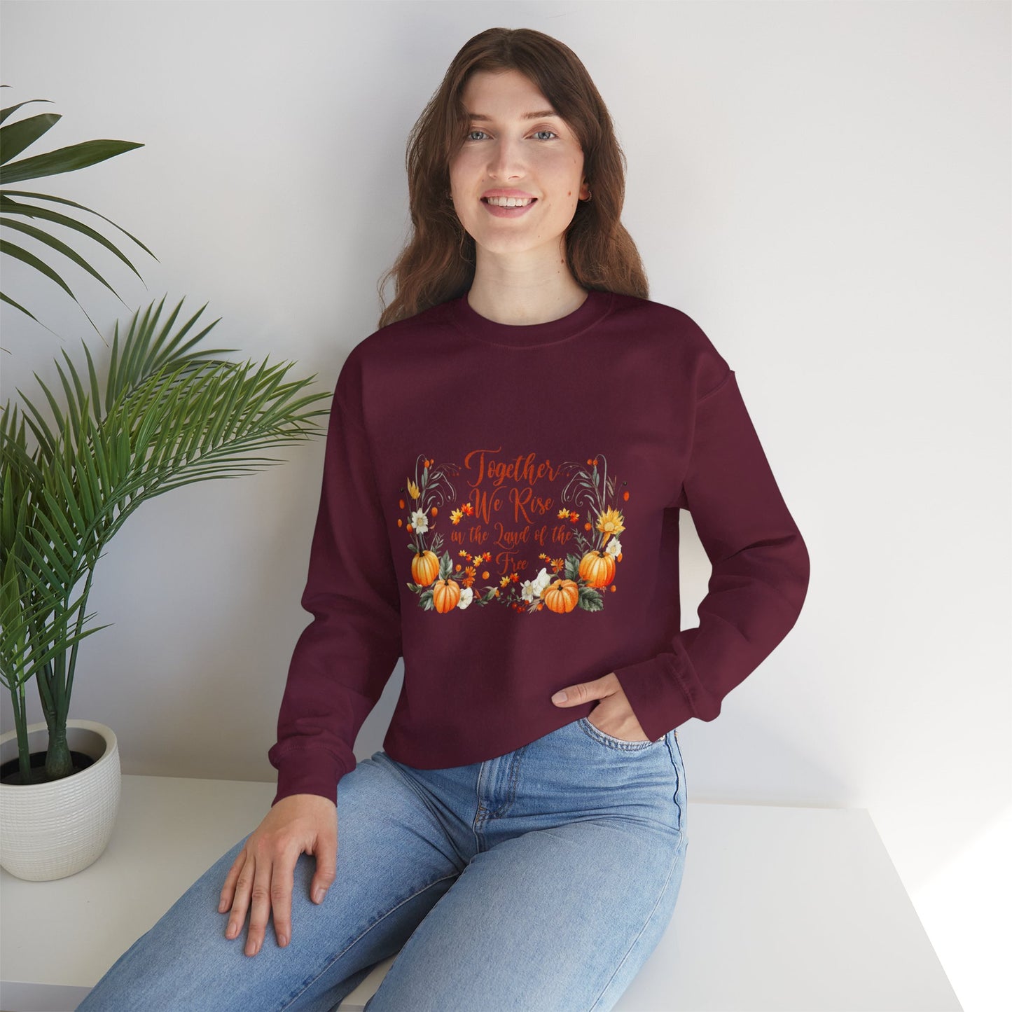 Fall Themed Unisex Sweatshirt - Together We Rise