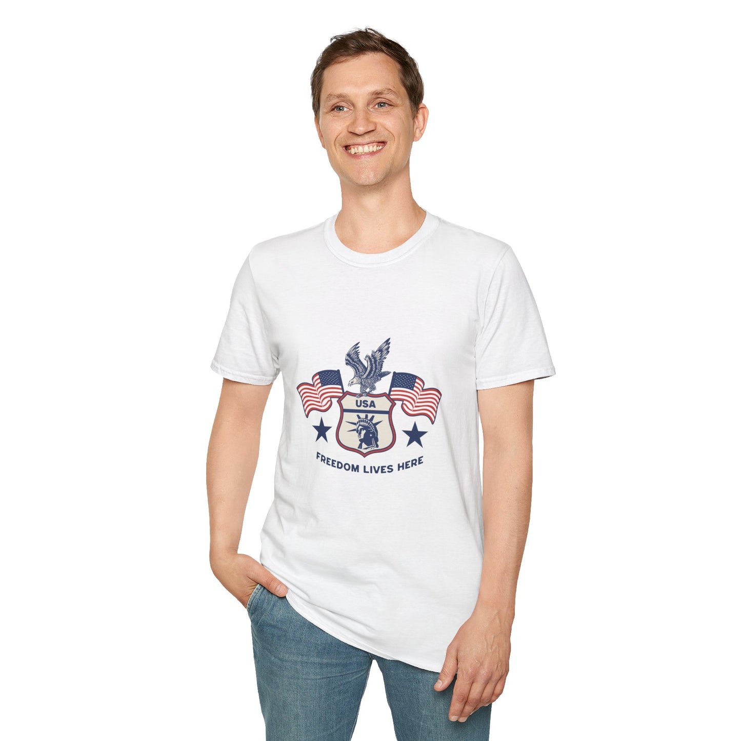 USA Freedom Lives Here Patriotic Unisex Shirt