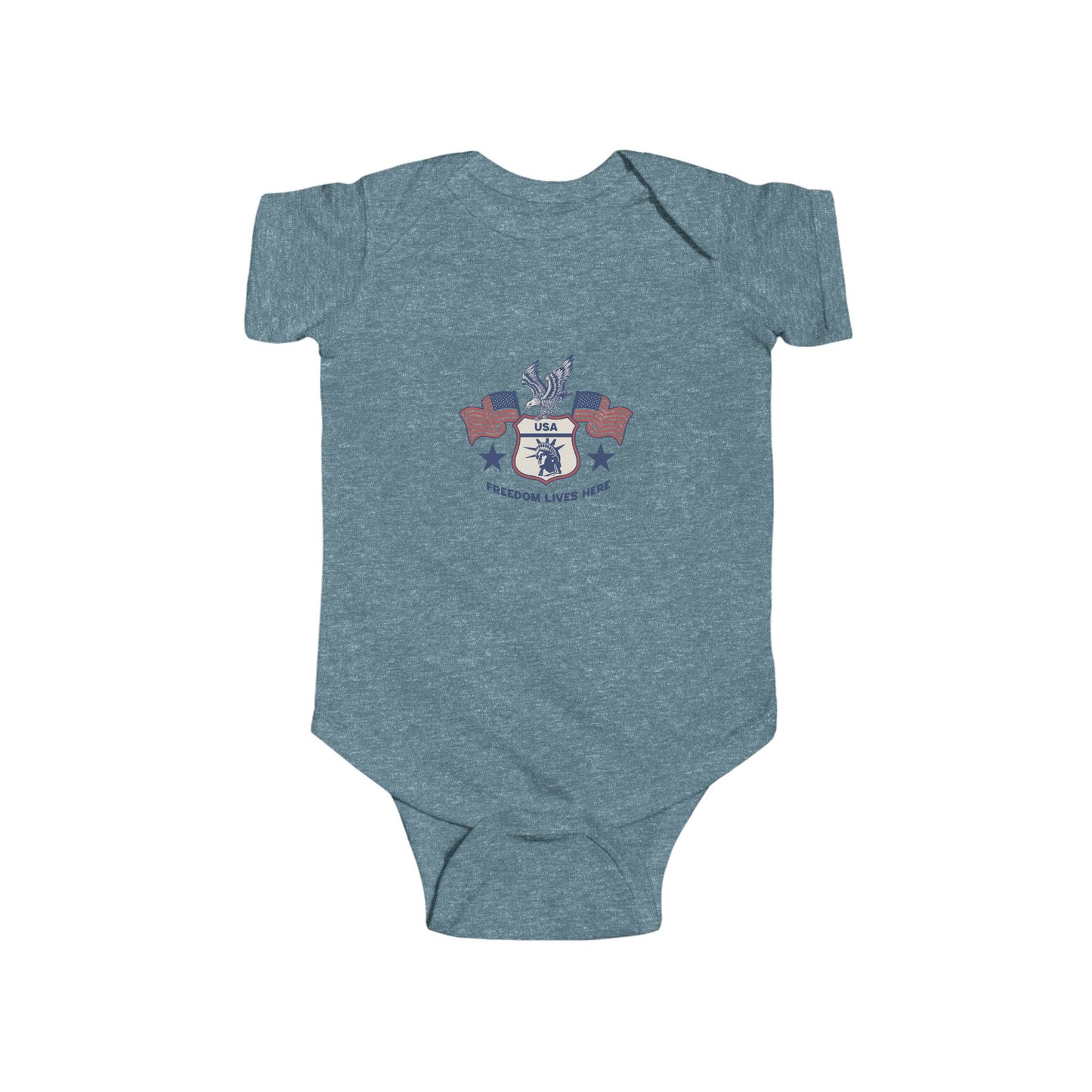 "Freedom lives here" themed Baby Bodysuit