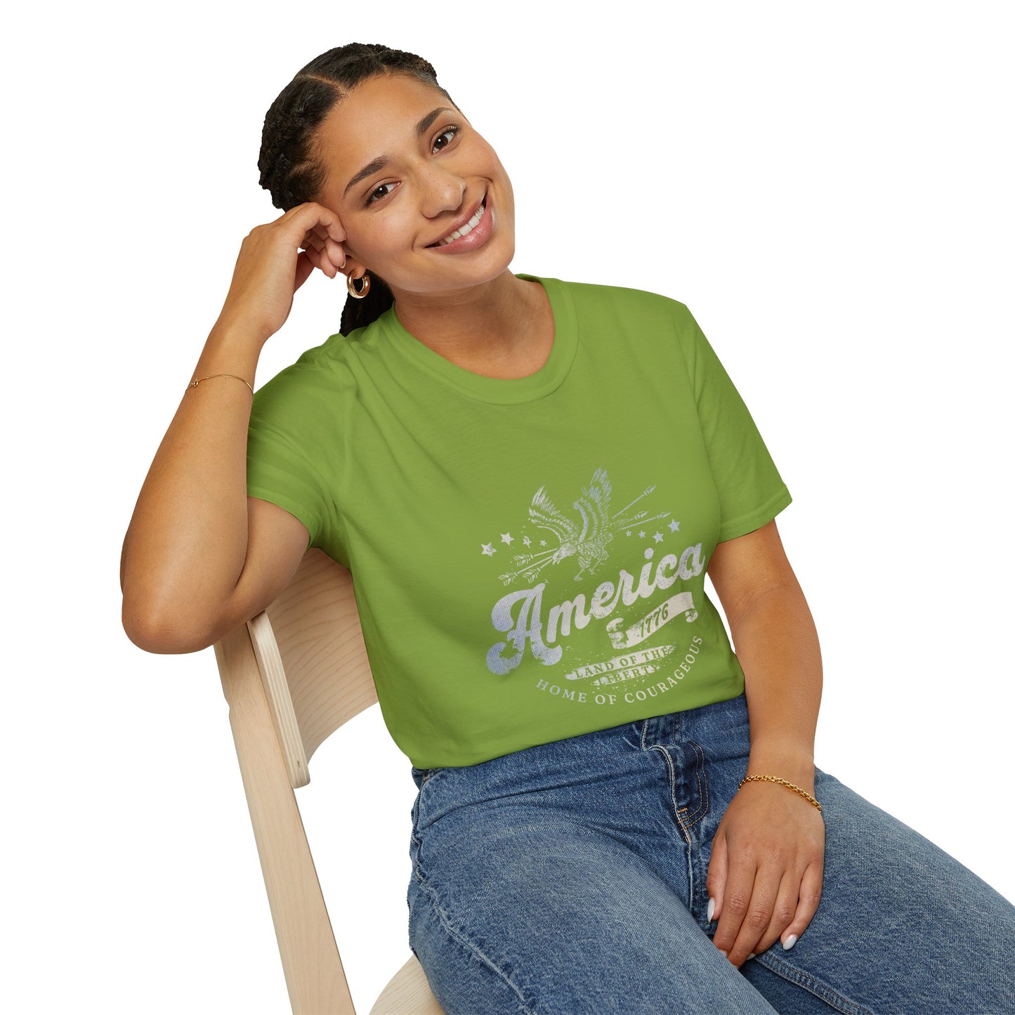 America Eagle 1776 Home of Courageous Unisex T-Shirt