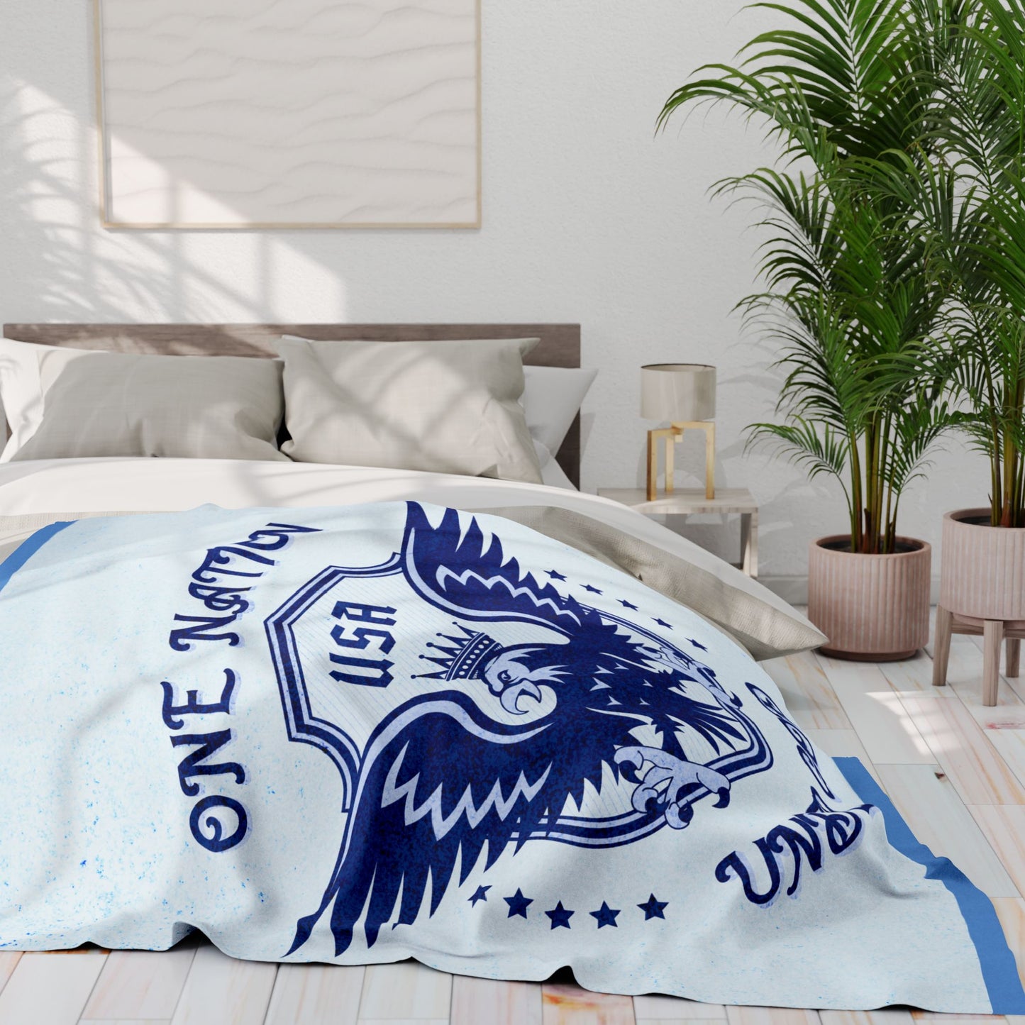 One Nation Under God USA Patriotic Fleece Blanket