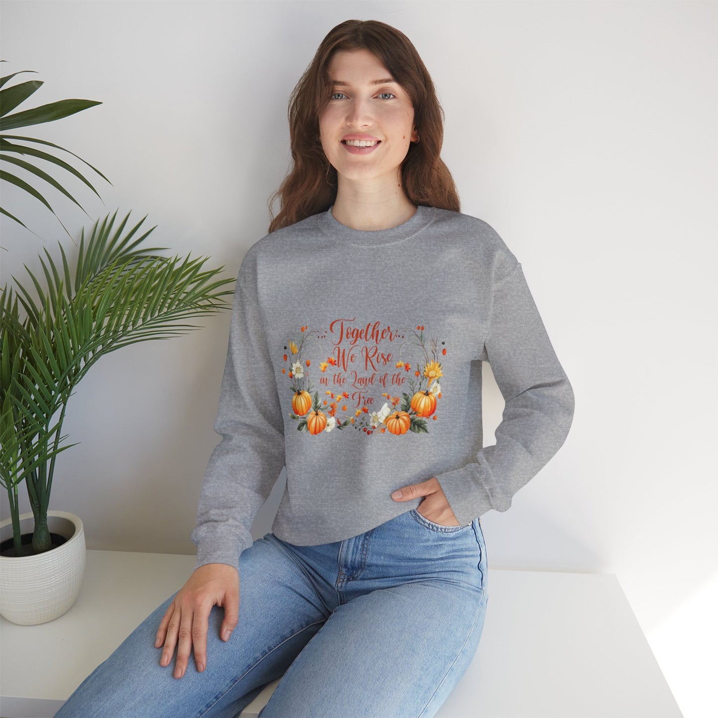 Fall Themed Unisex Sweatshirt - Together We Rise