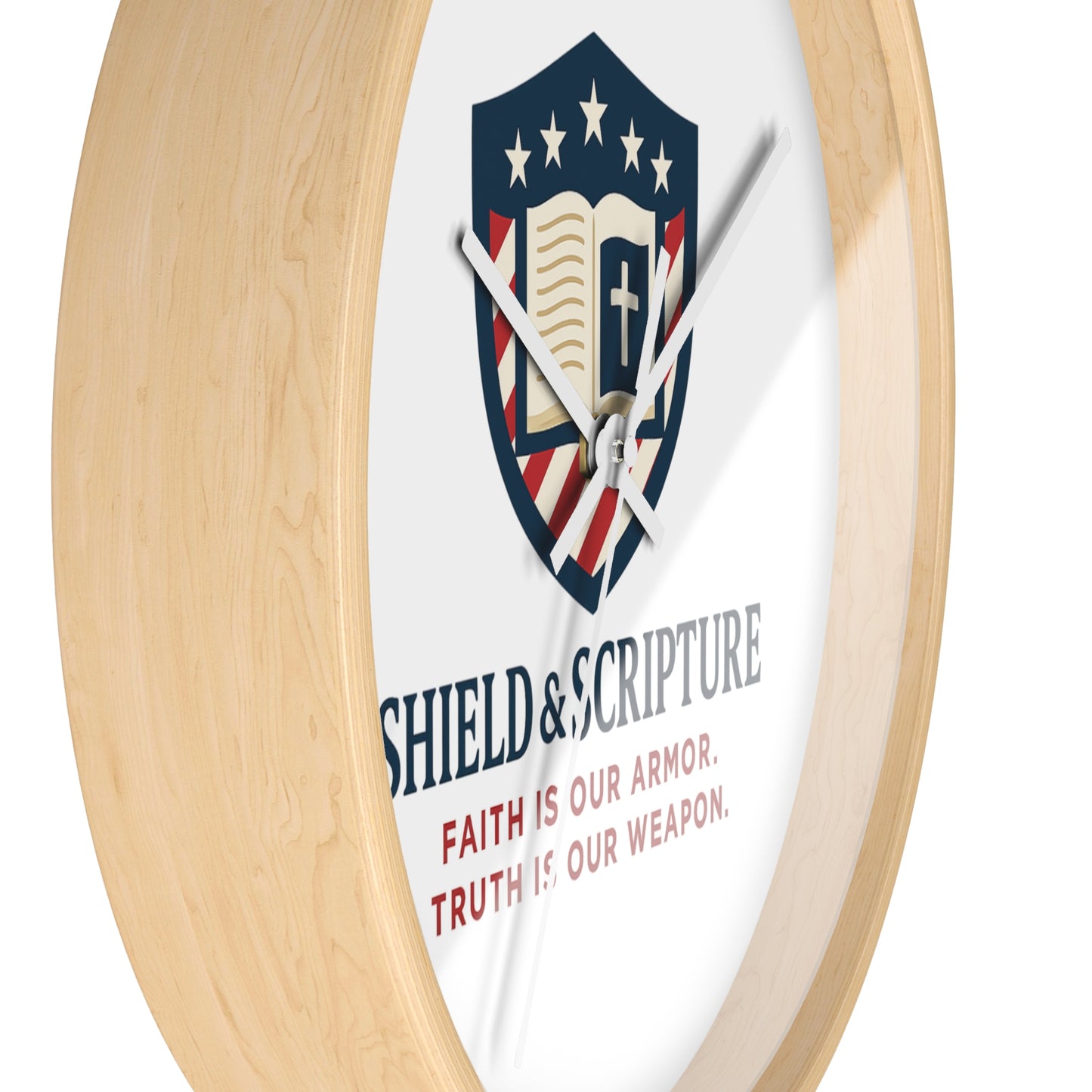 Shield & Scripture Wall Clock