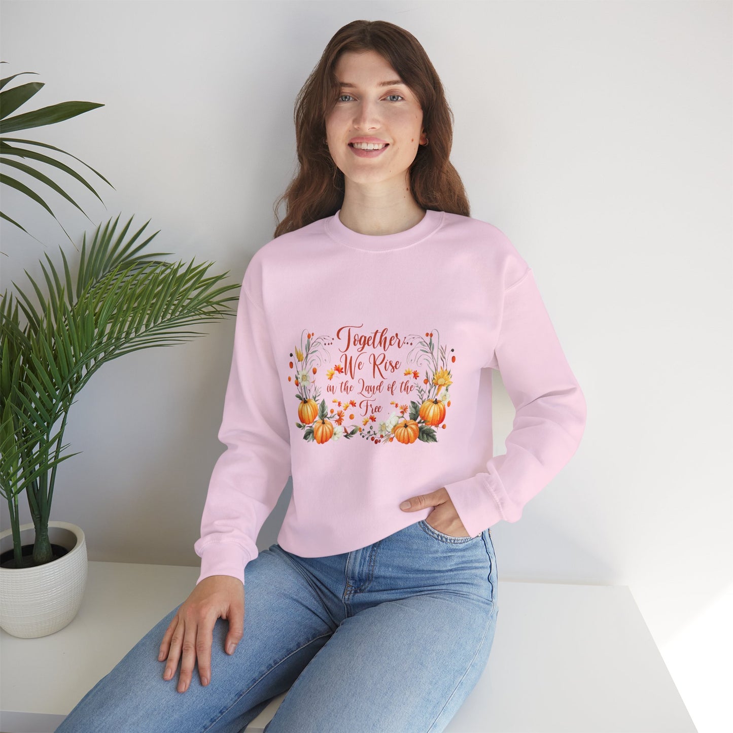Fall Themed Unisex Sweatshirt - Together We Rise