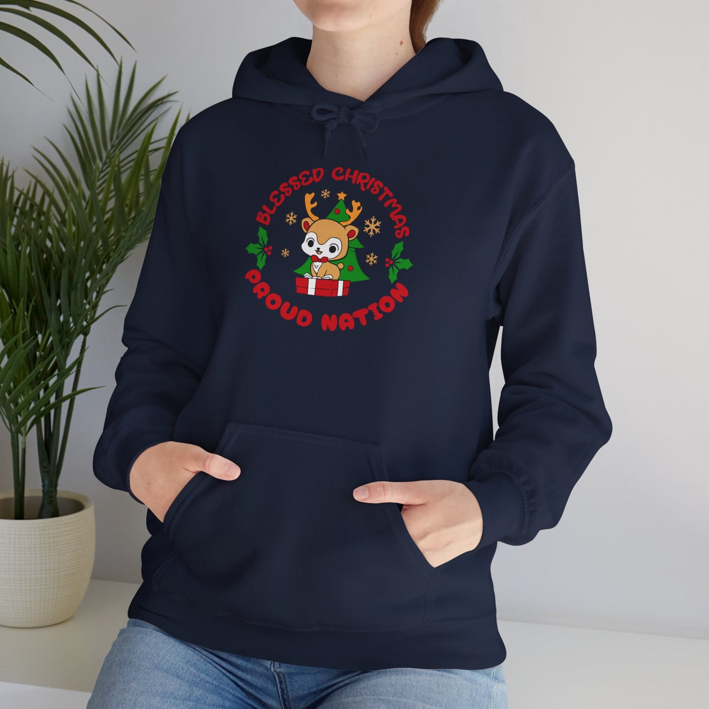 Blessed Christmas Proud Nation Design Unisex Hoodie