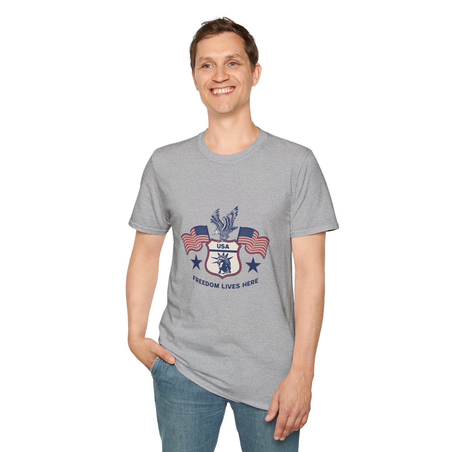 USA Freedom Lives Here Patriotic Unisex Shirt