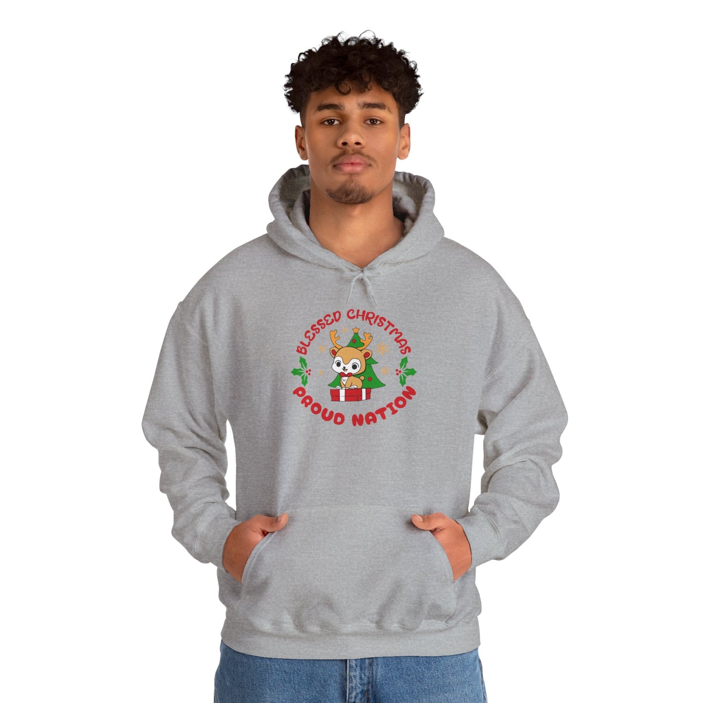 Blessed Christmas Proud Nation Design Unisex Hoodie