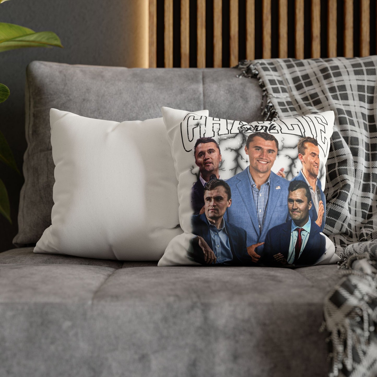 Personalized Faux Suede Pillowcase - Charlie Kirk Design