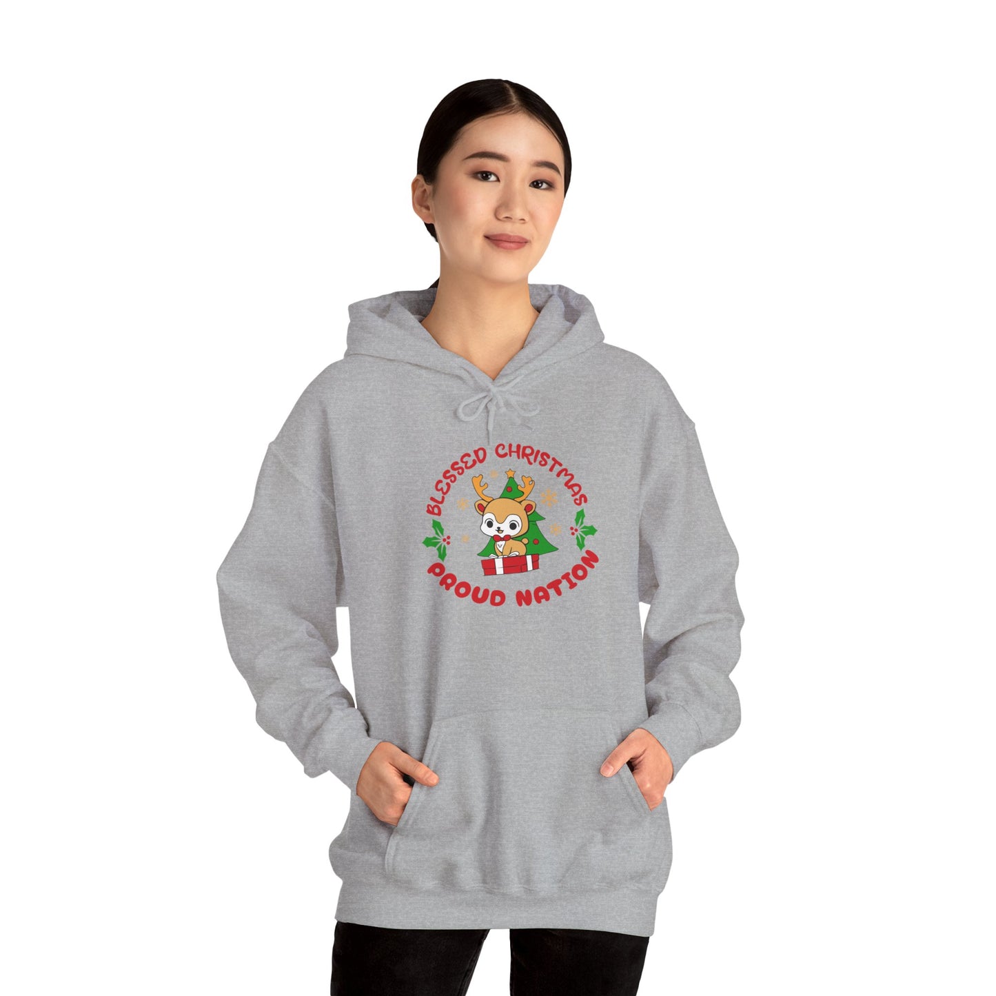 Blessed Christmas Proud Nation Design Unisex Hoodie