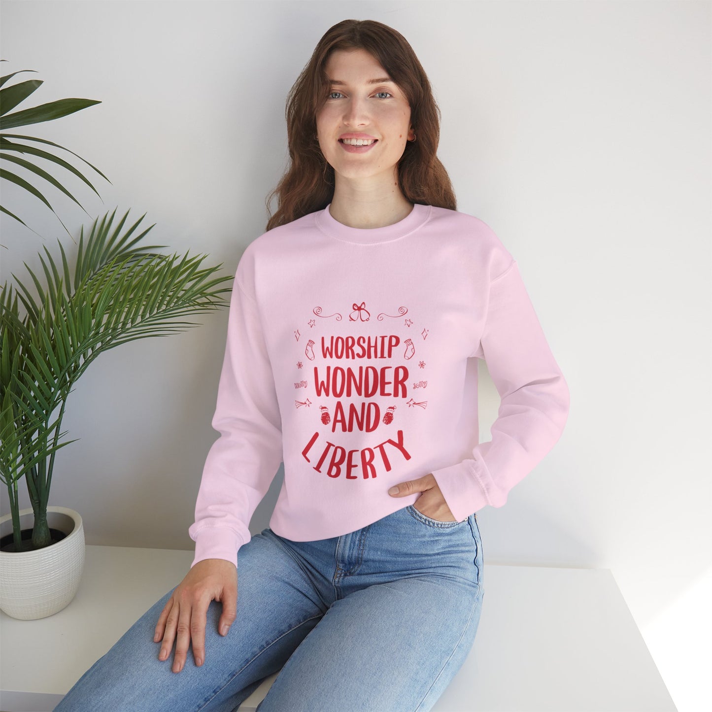 Worship Wonder Liberty Crewneck Unisex Sweatshirt