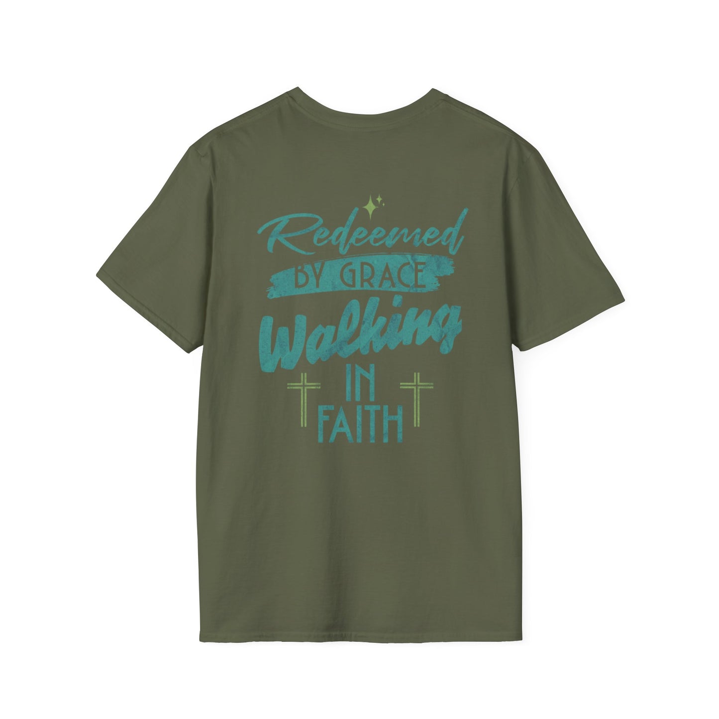 Redeemed by Grace Shirt Faith-Inspired Unisex Soft style T-Shirt