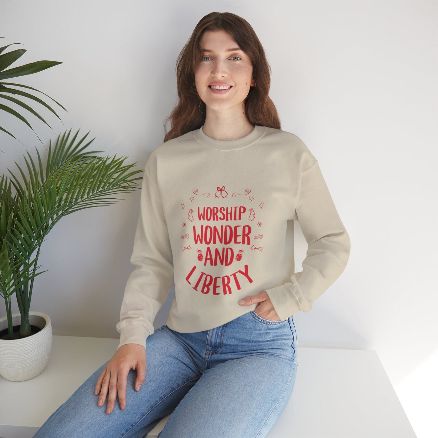 Worship Wonder Liberty Crewneck Unisex Sweatshirt