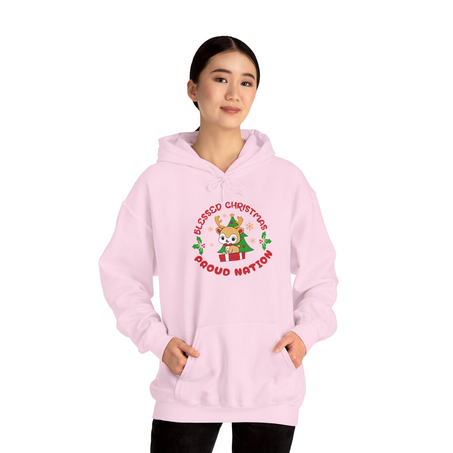 Blessed Christmas Proud Nation Design Unisex Hoodie