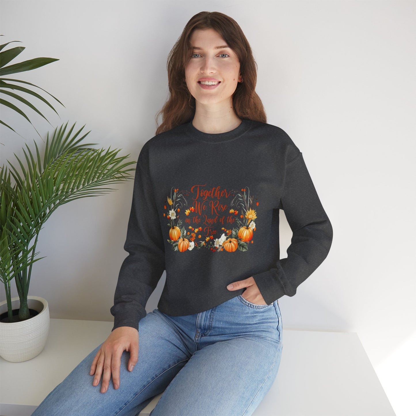 Fall Themed Unisex Sweatshirt - Together We Rise