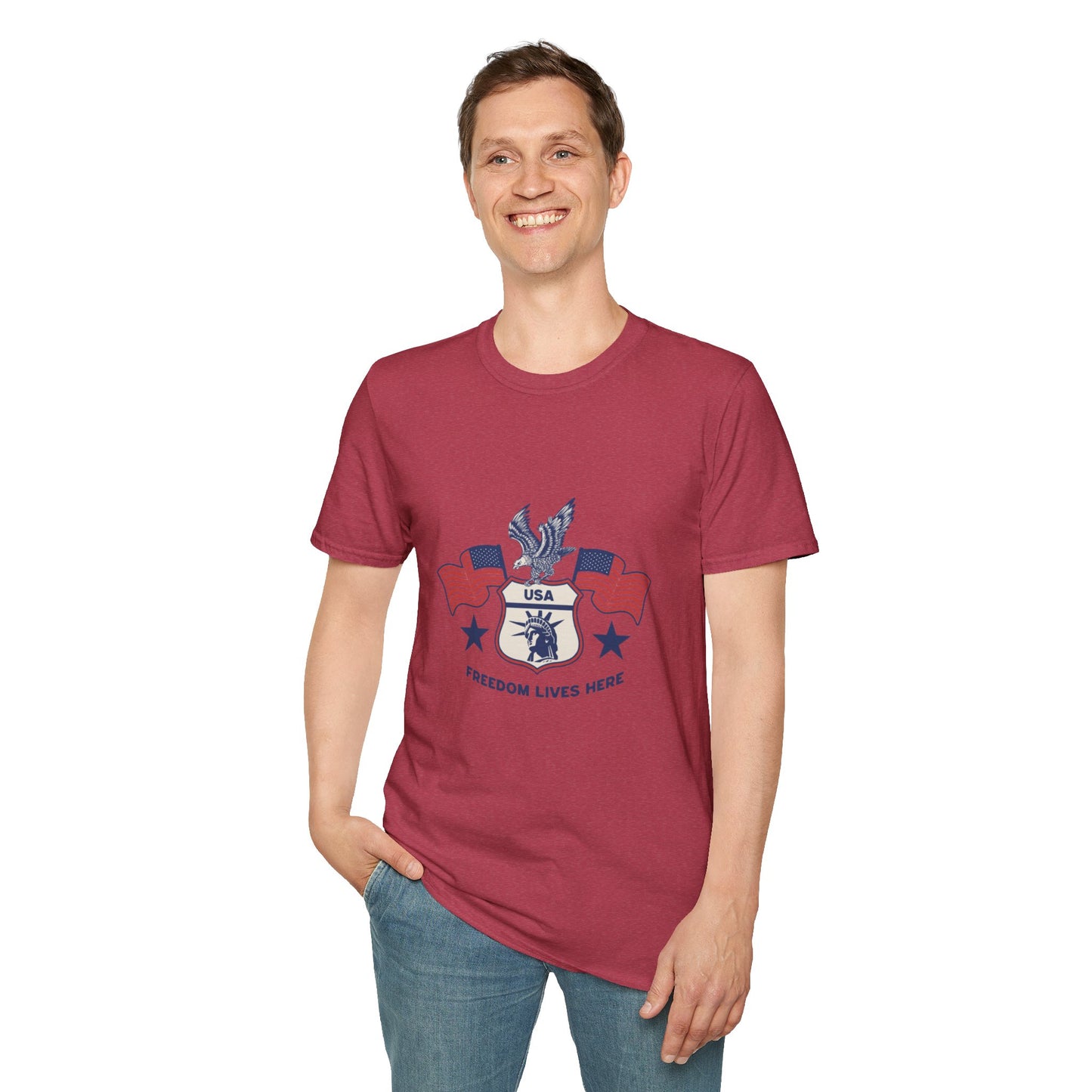 USA Freedom Lives Here Patriotic Unisex Shirt