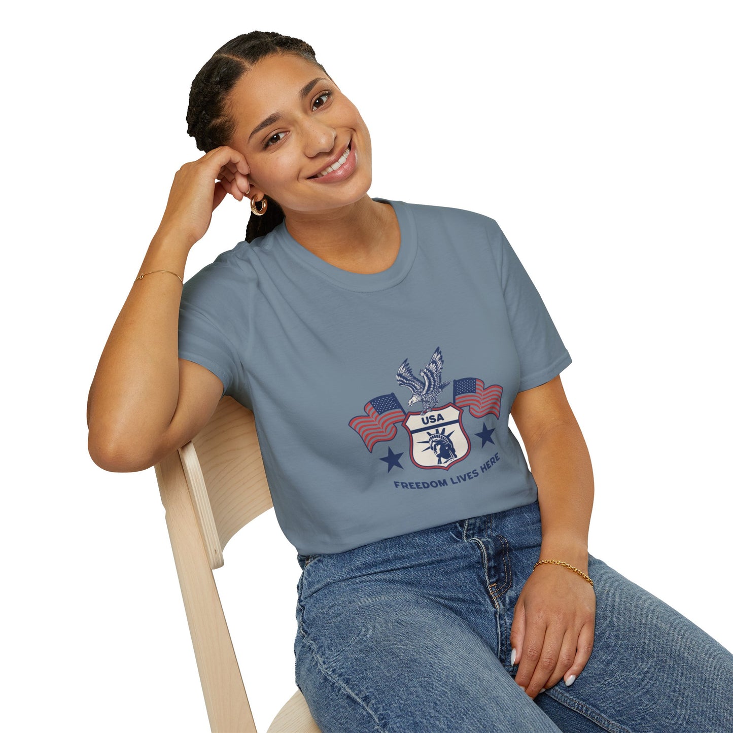 USA Freedom Lives Here Patriotic Unisex Shirt