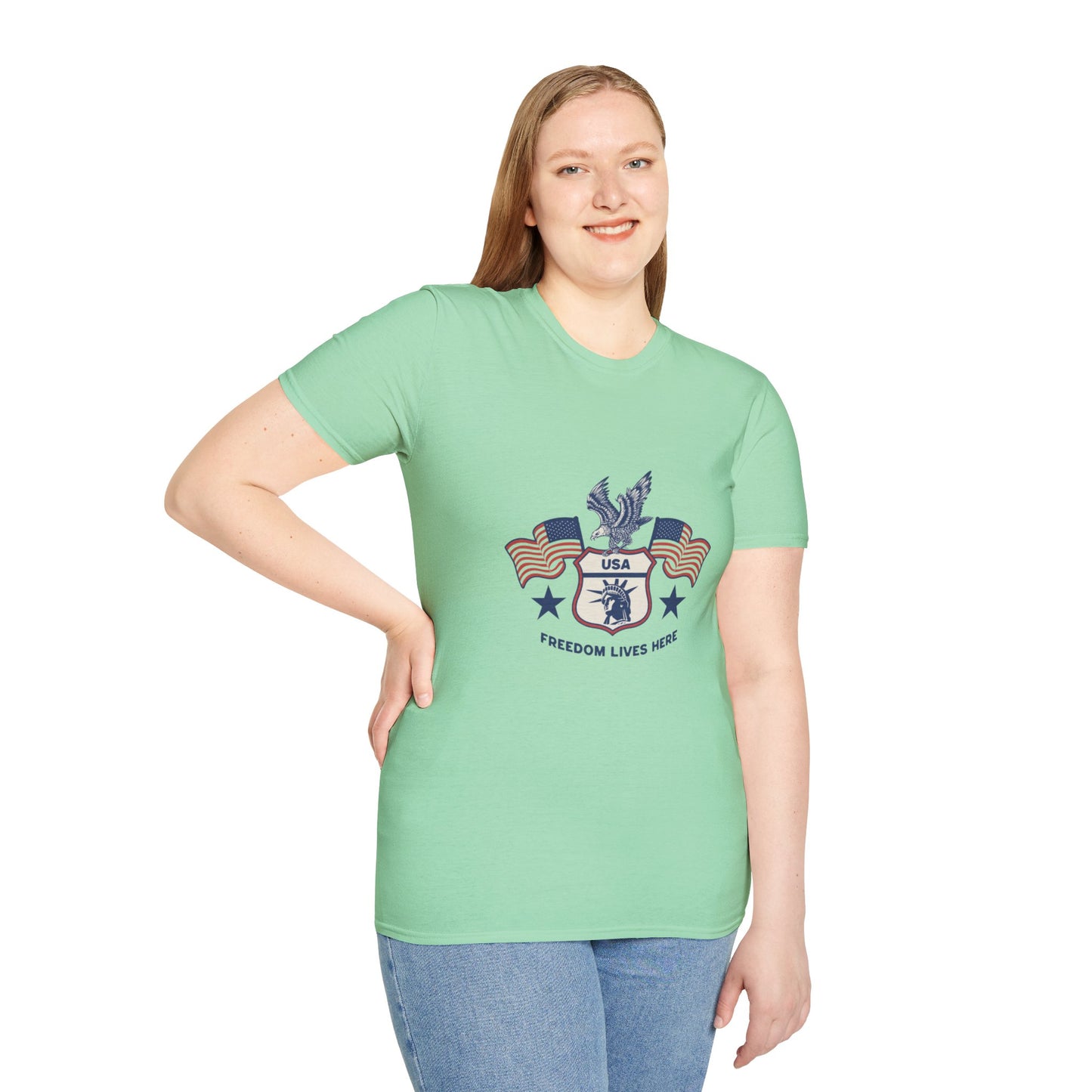 USA Freedom Lives Here Patriotic Unisex Shirt