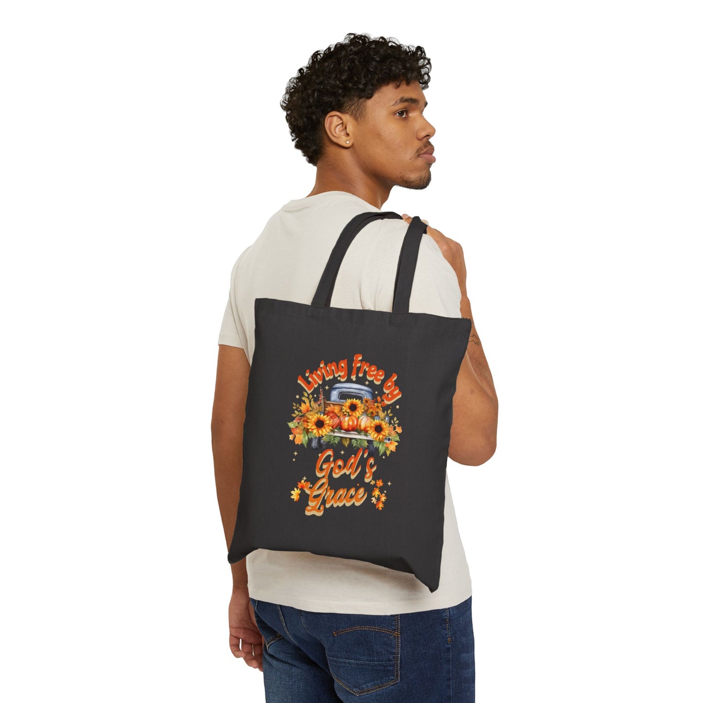 Autumn Themed God's Grace Floral Tote Bag