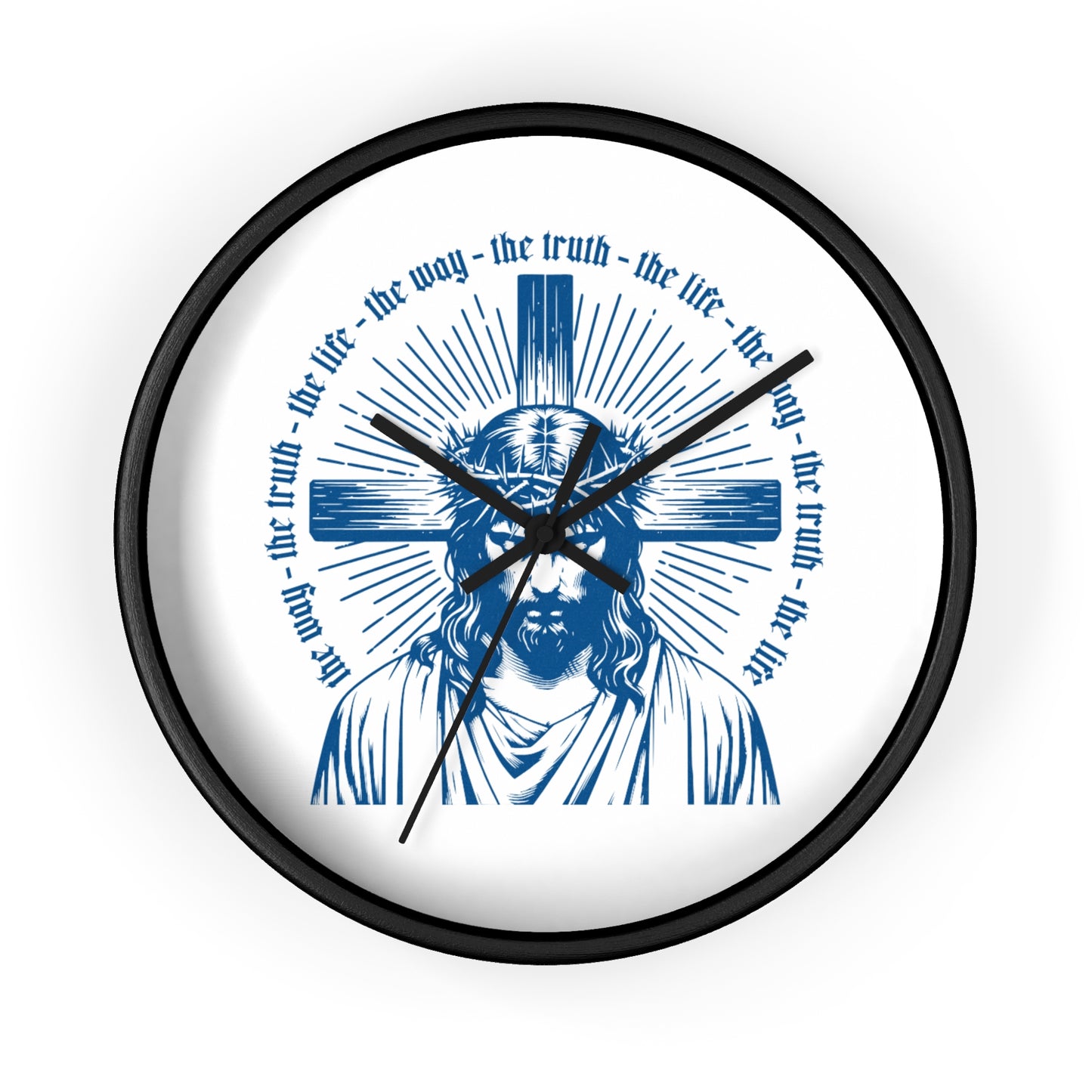 Christian Wall Clock – Jesus Christ with Cross & Scripture Design