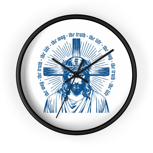 Christian Wall Clock – Jesus Christ with Cross & Scripture Design