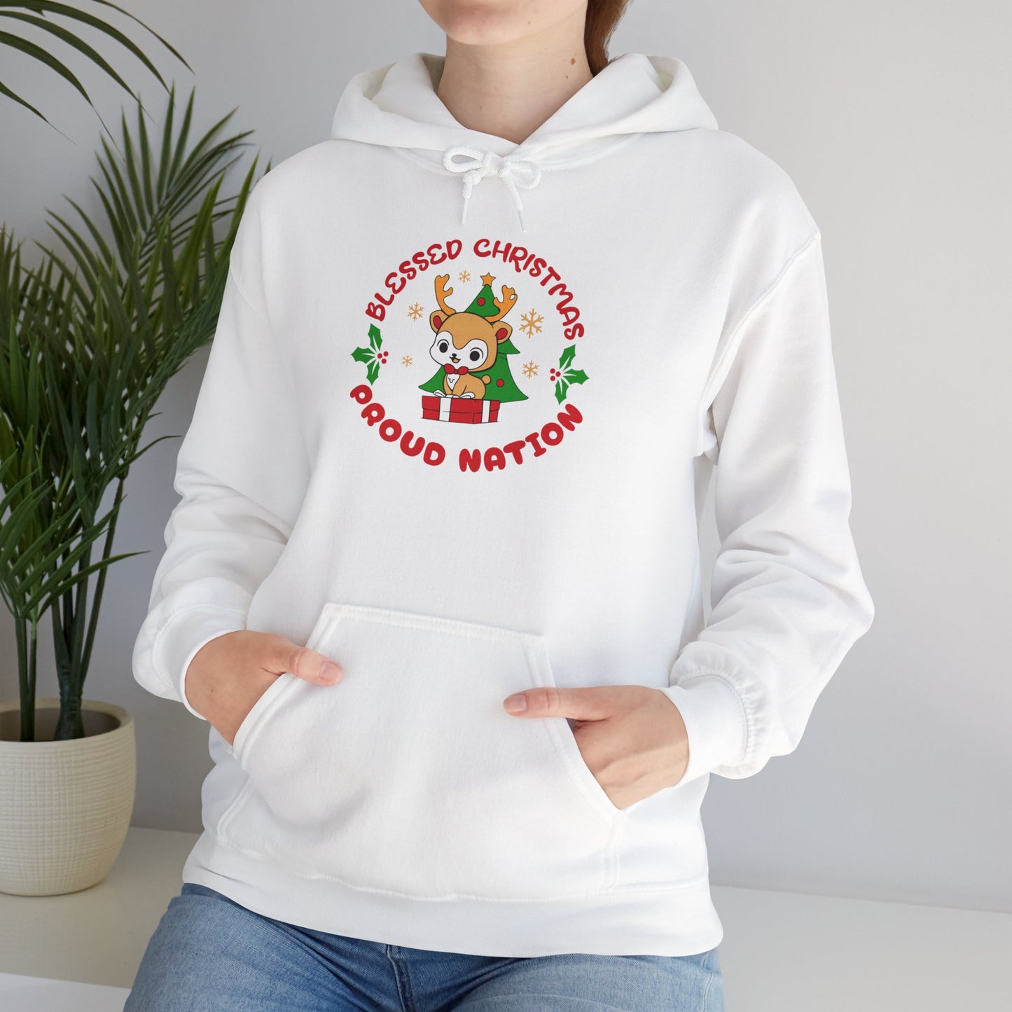 Blessed Christmas Proud Nation Design Unisex Hoodie
