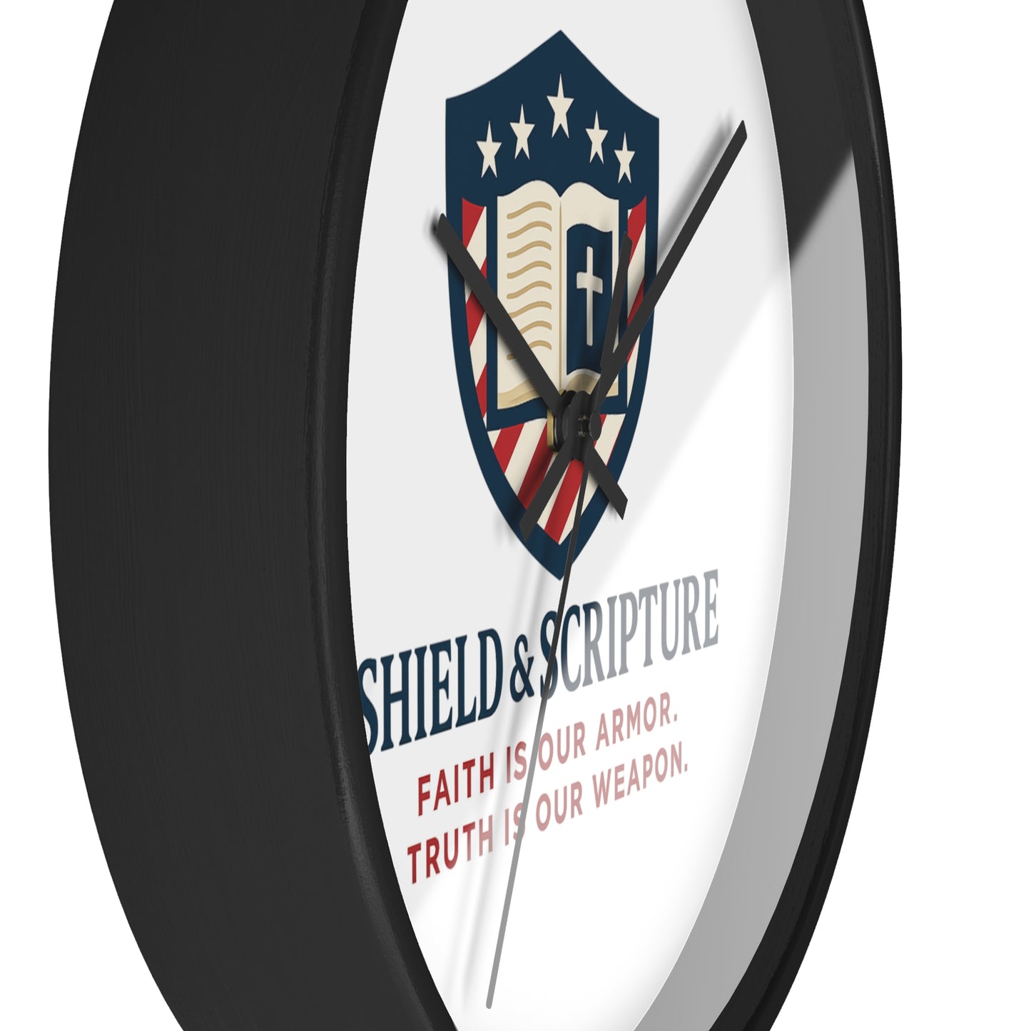 Shield & Scripture Wall Clock