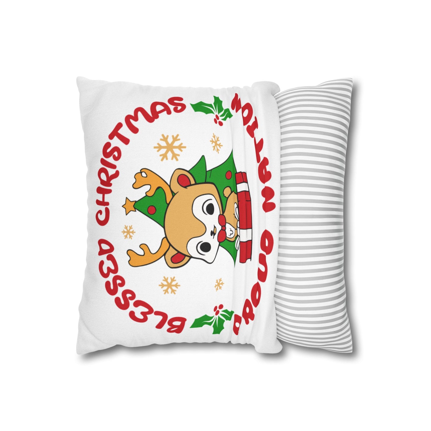 Blessed Christmas Proud Nation Throw Pillow Cover