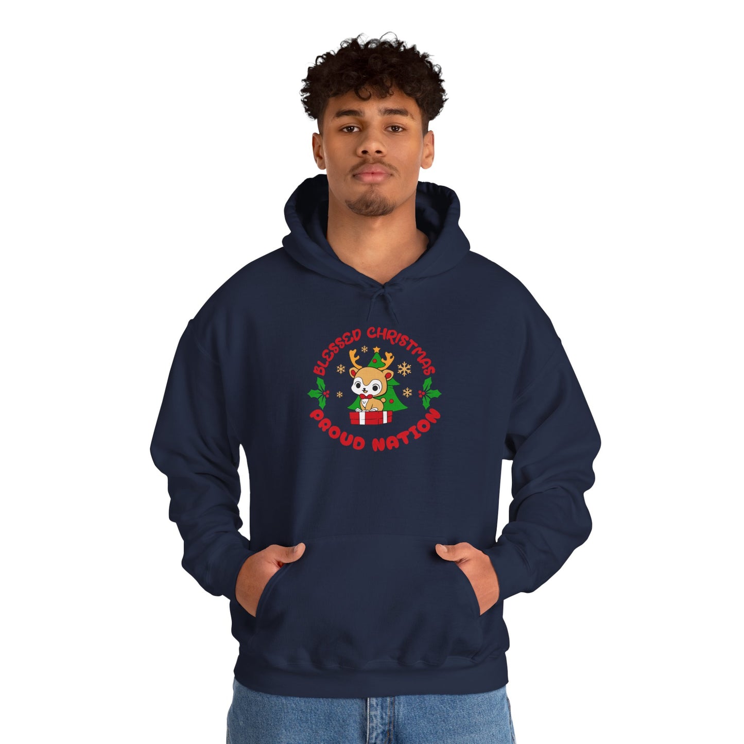 Blessed Christmas Proud Nation Design Unisex Hoodie