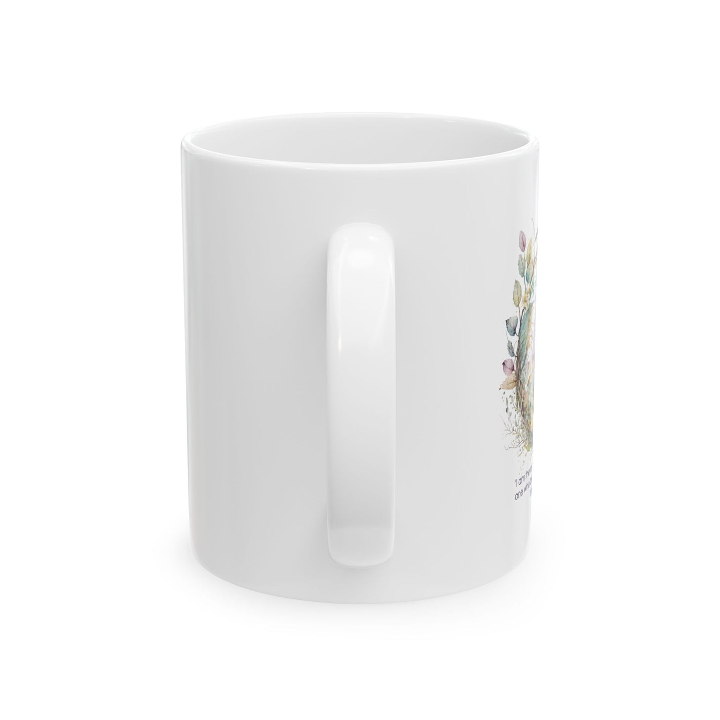 Christian Ceramic Mug – John 11:25 Resurrection Scripture Design