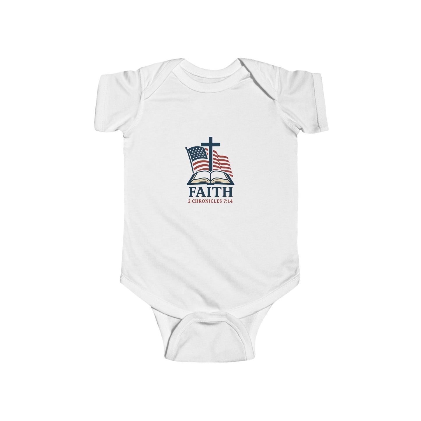 Patriotic Faith 2 Chronicles 7:14 Baby Bodysuit