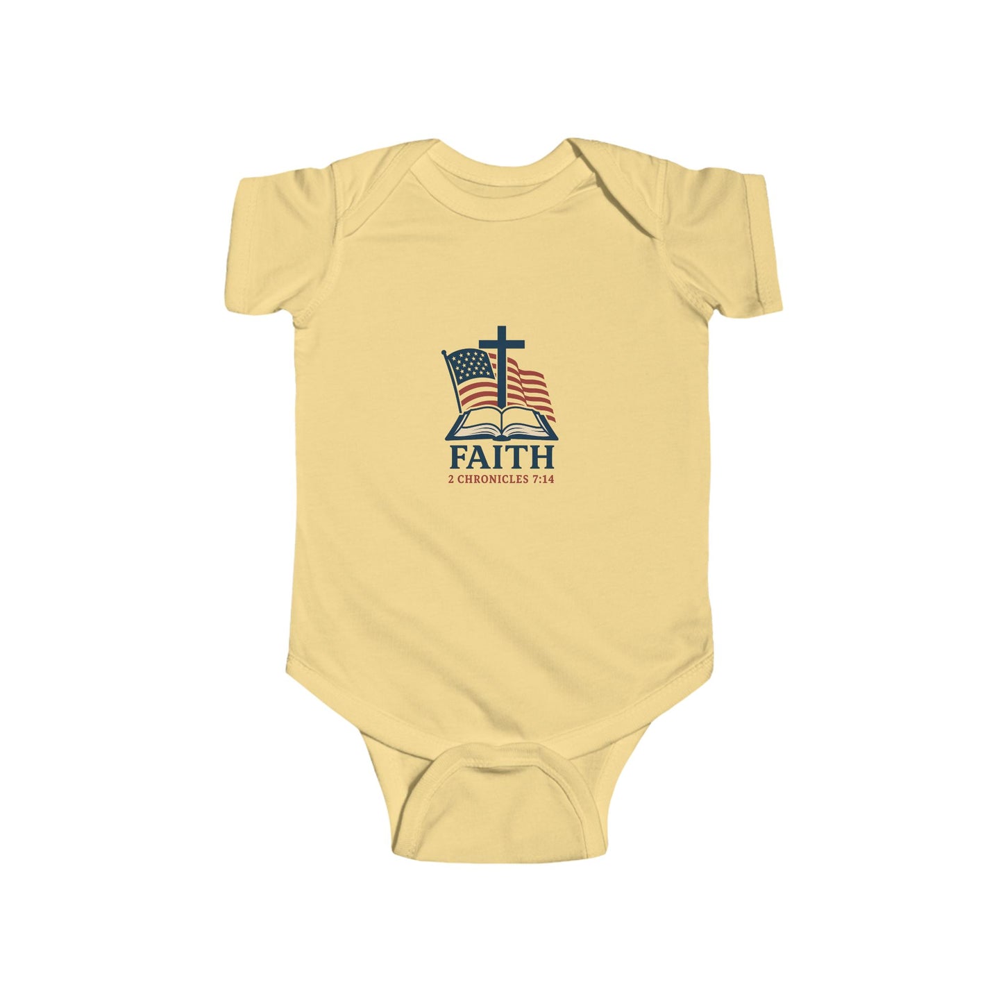 Patriotic Faith 2 Chronicles 7:14 Baby Bodysuit
