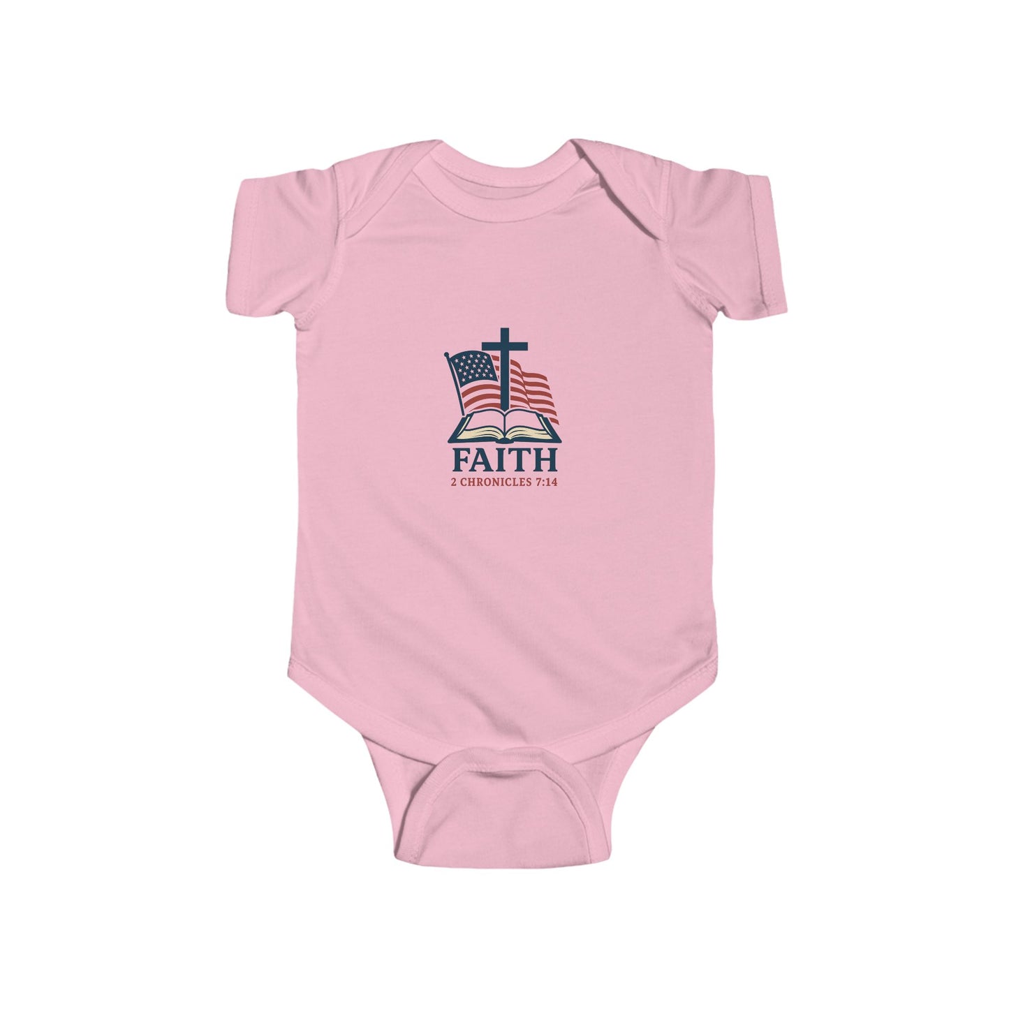 Patriotic Faith 2 Chronicles 7:14 Baby Bodysuit