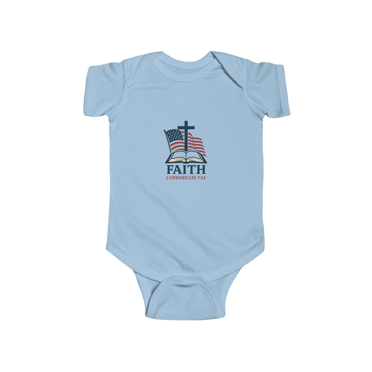 Patriotic Faith 2 Chronicles 7:14 Baby Bodysuit