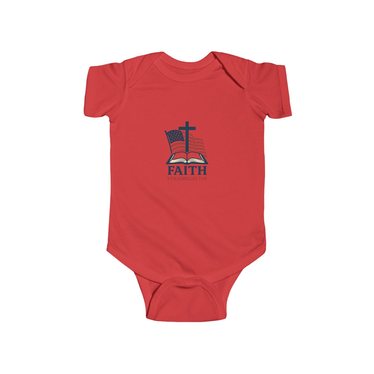 Patriotic Faith 2 Chronicles 7:14 Baby Bodysuit