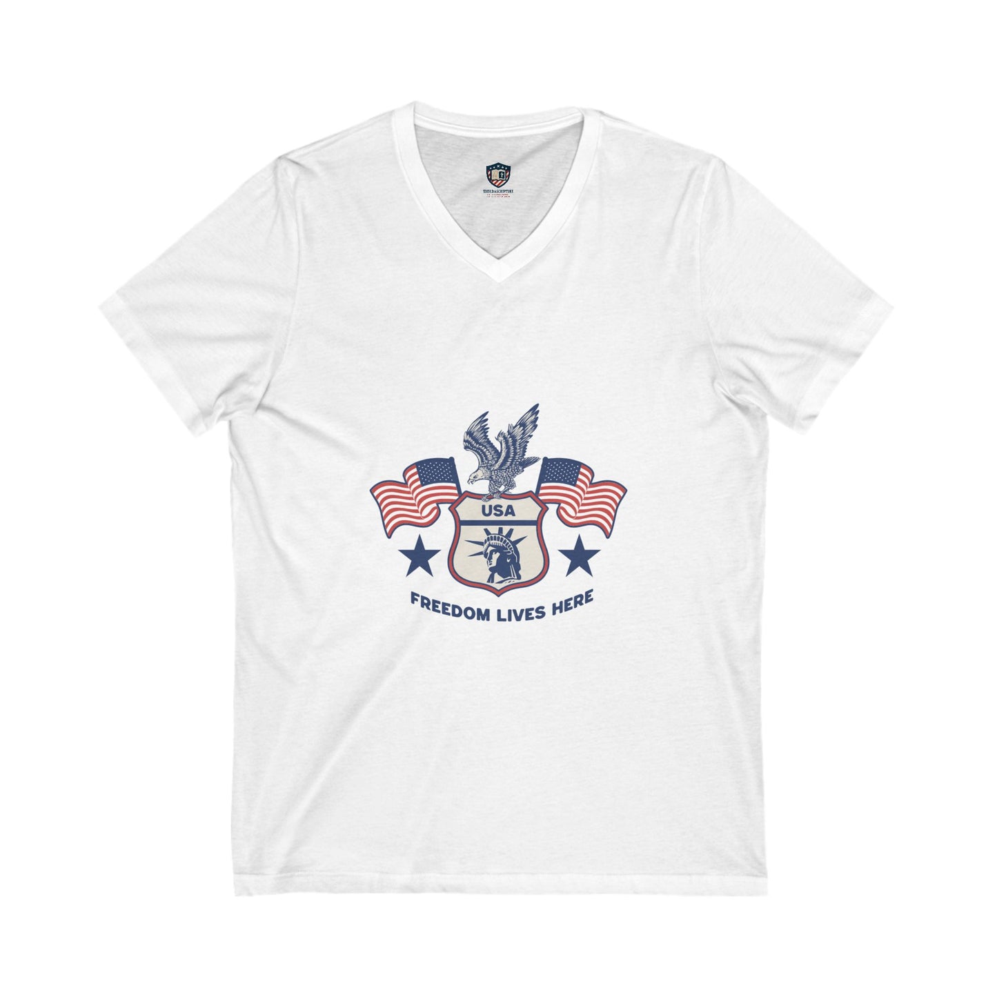 Freedom lives here Unisex V-Neck Tee