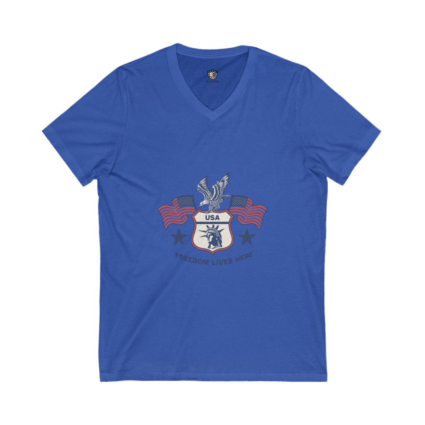 Freedom lives here Unisex V-Neck Tee