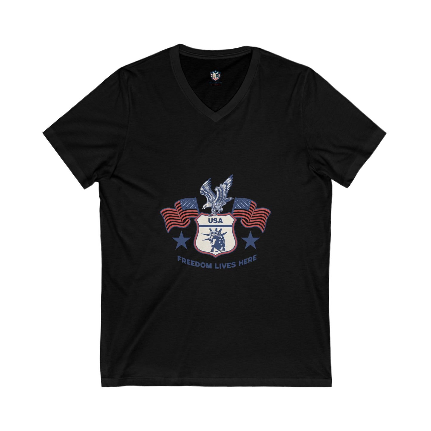 Freedom lives here Unisex V-Neck Tee