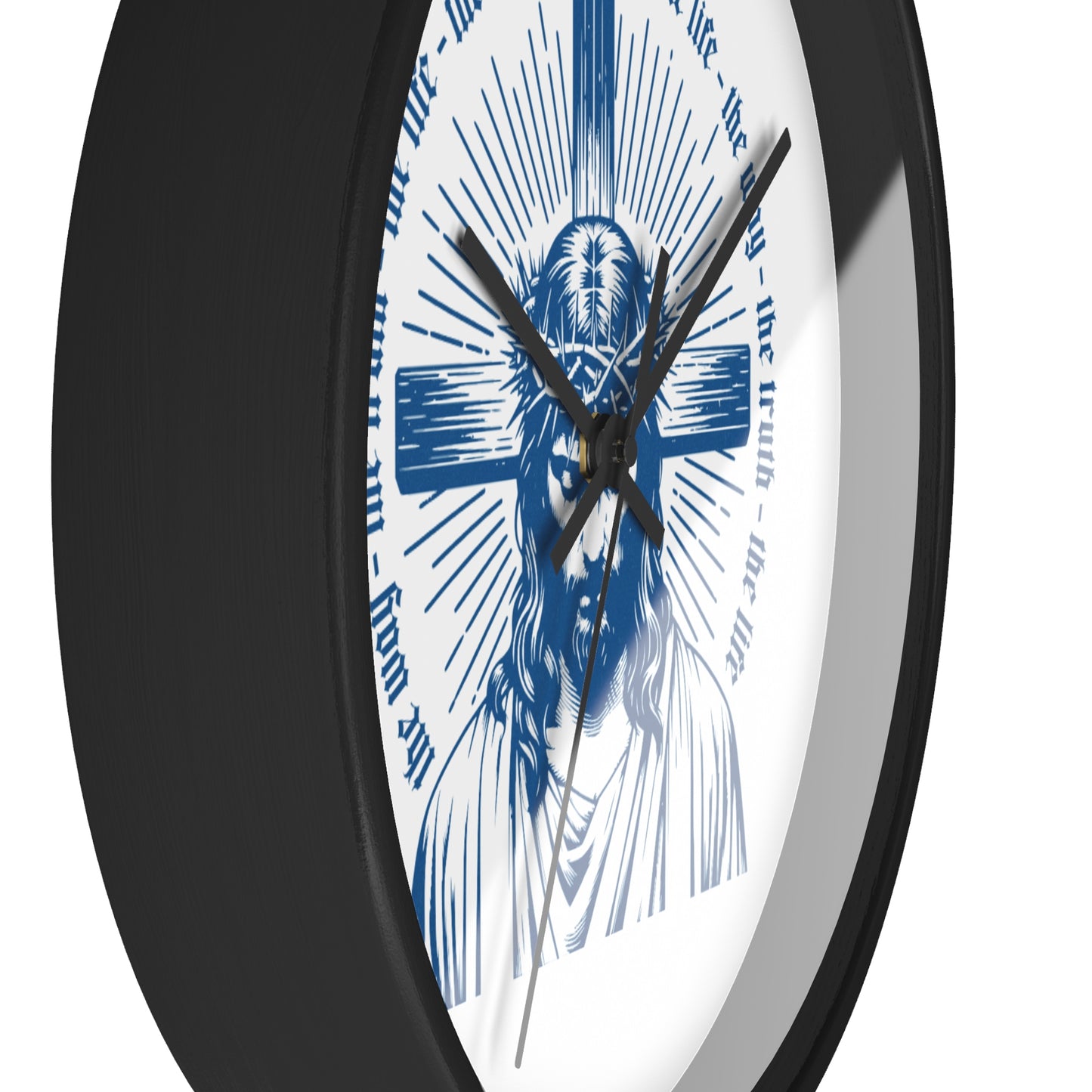 Christian Wall Clock – Jesus Christ with Cross & Scripture Design