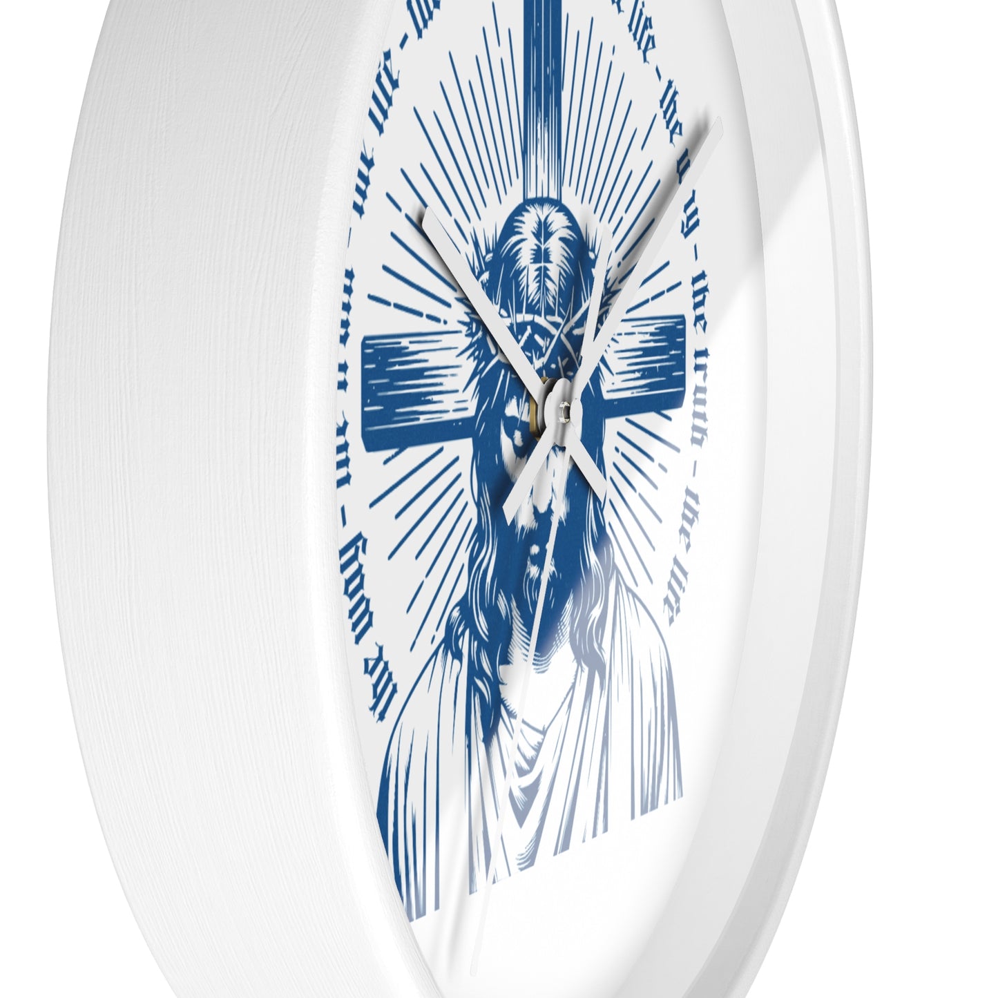 Christian Wall Clock – Jesus Christ with Cross & Scripture Design