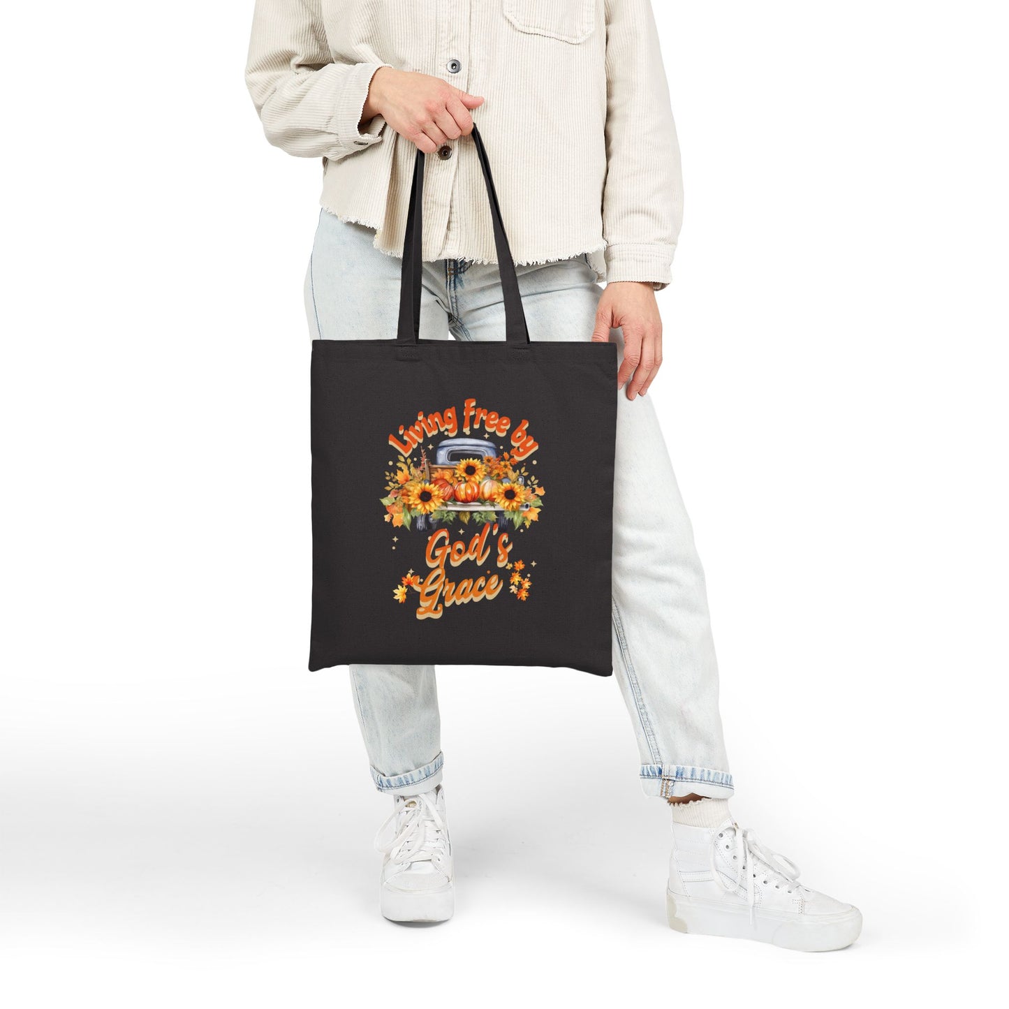 Autumn Themed God's Grace Floral Tote Bag