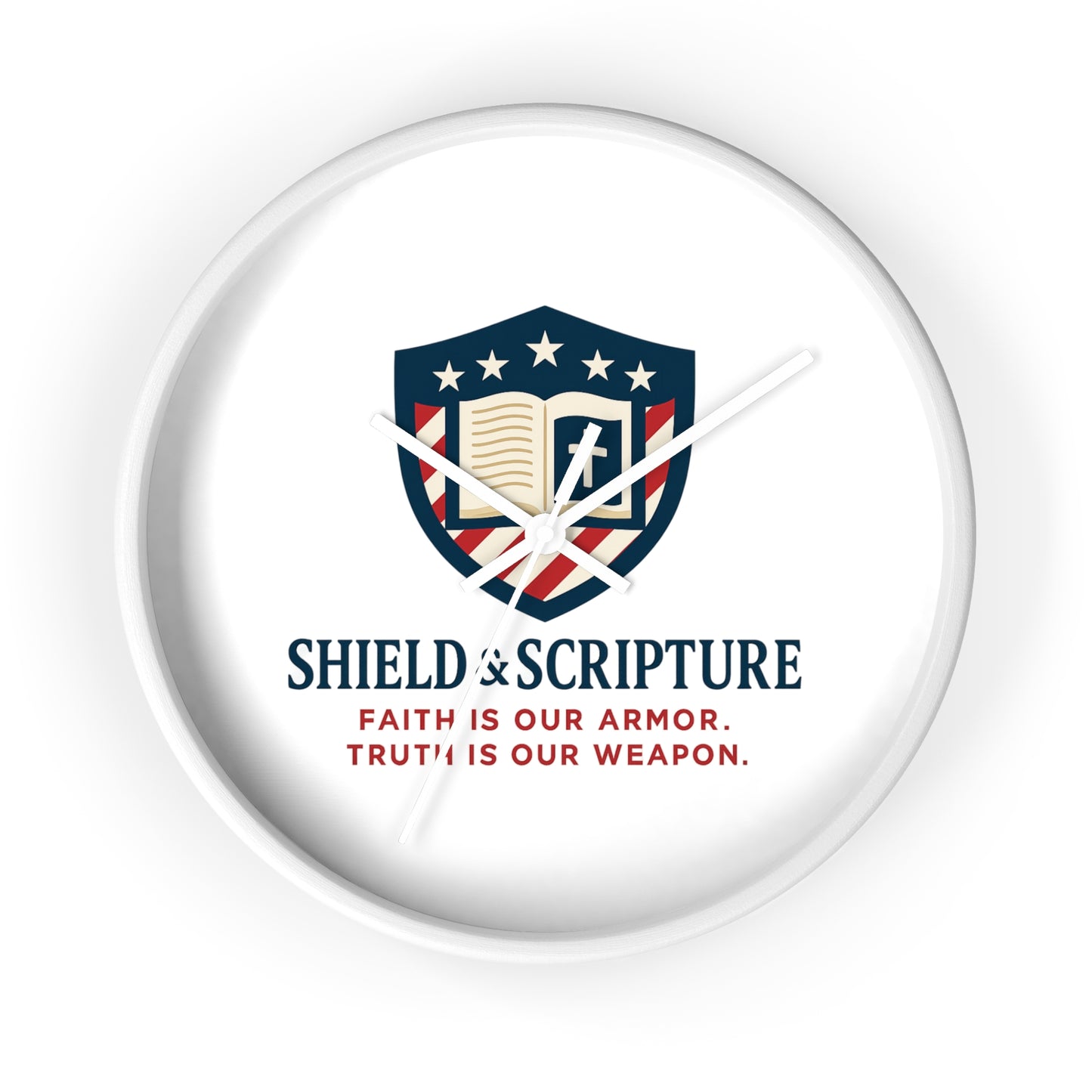 Shield & Scripture Wall Clock