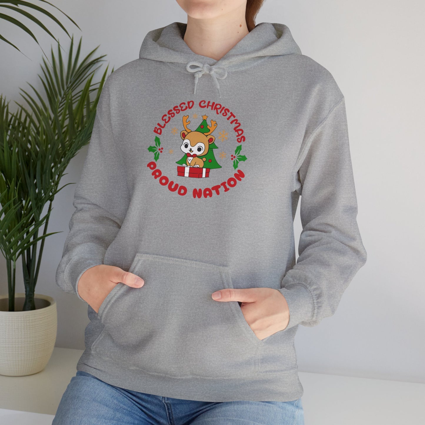 Blessed Christmas Proud Nation Design Unisex Hoodie