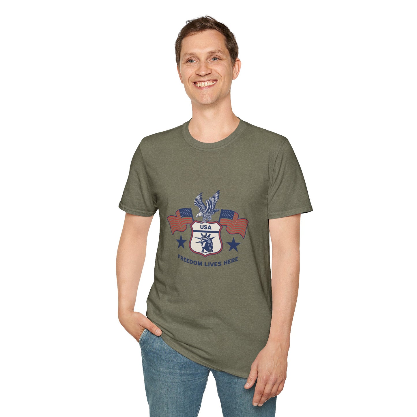 USA Freedom Lives Here Patriotic Unisex Shirt