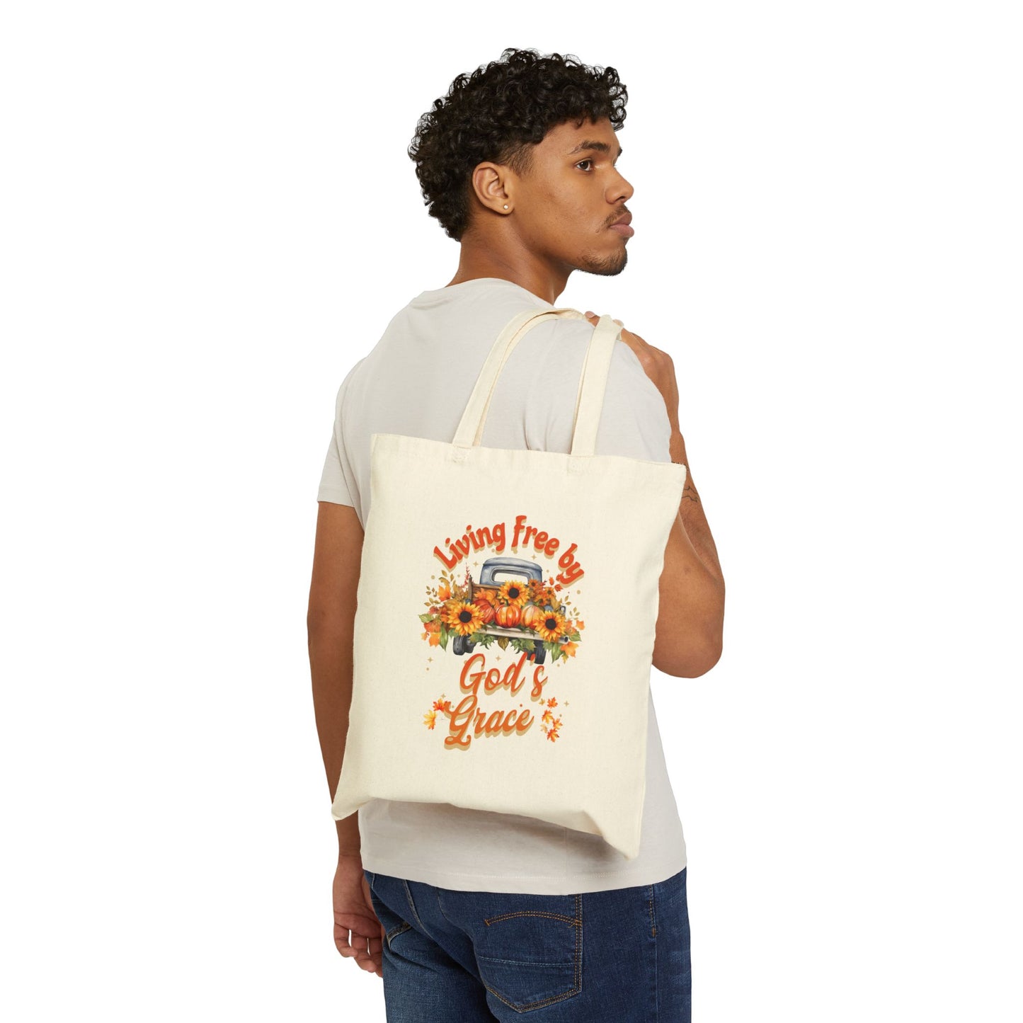 Autumn Themed God's Grace Floral Tote Bag