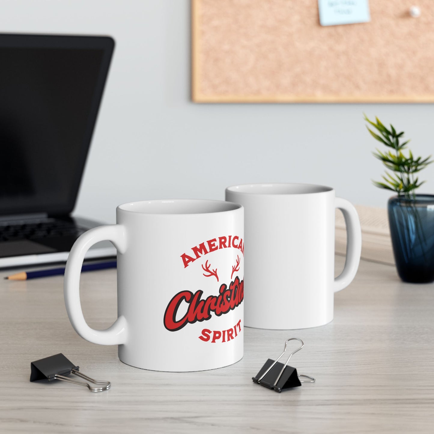 Christmas Spirit Ceramic Mug  Holiday Coffee Cup
