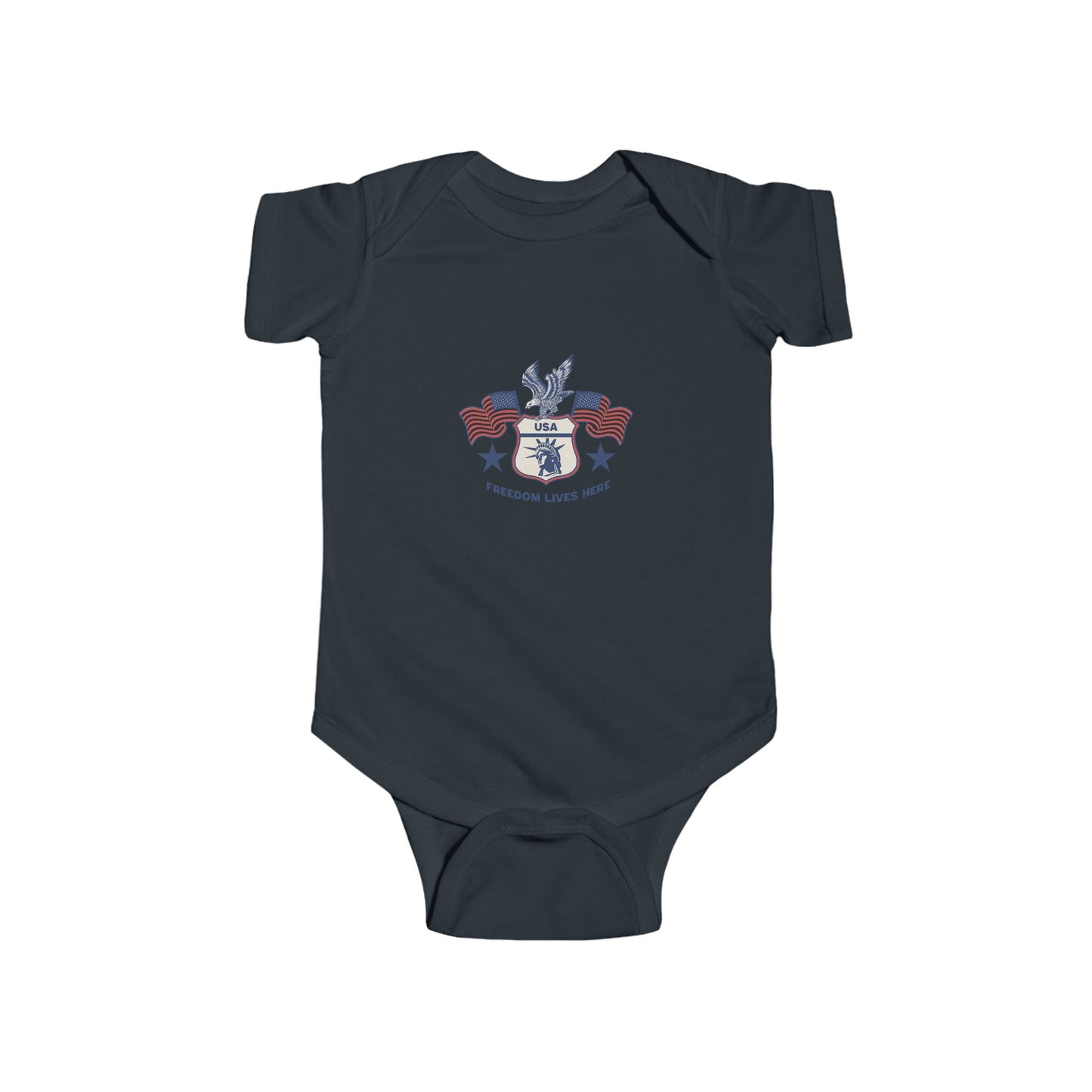 "Freedom lives here" themed Baby Bodysuit