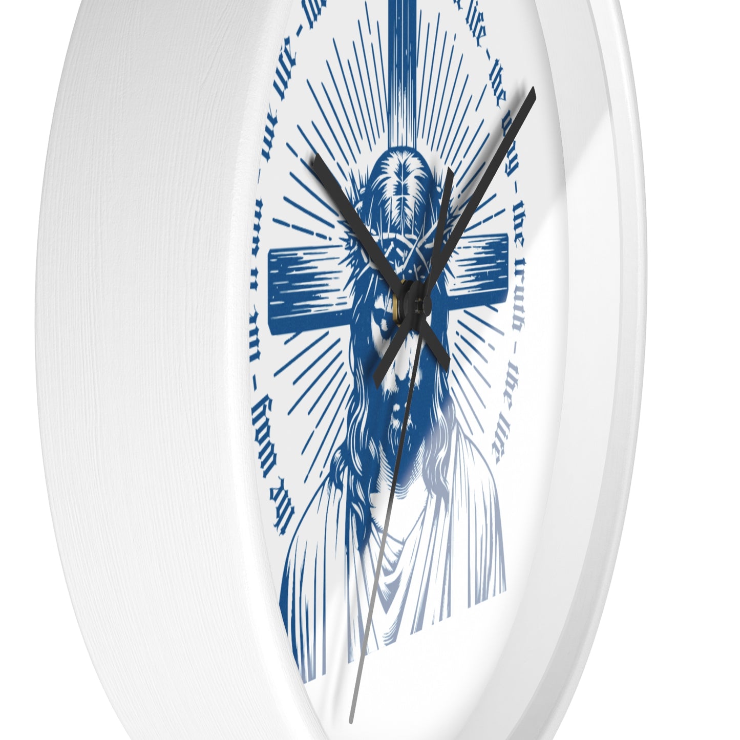 Christian Wall Clock – Jesus Christ with Cross & Scripture Design