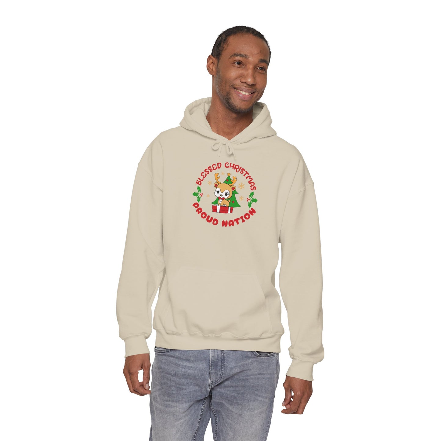 Blessed Christmas Proud Nation Design Unisex Hoodie