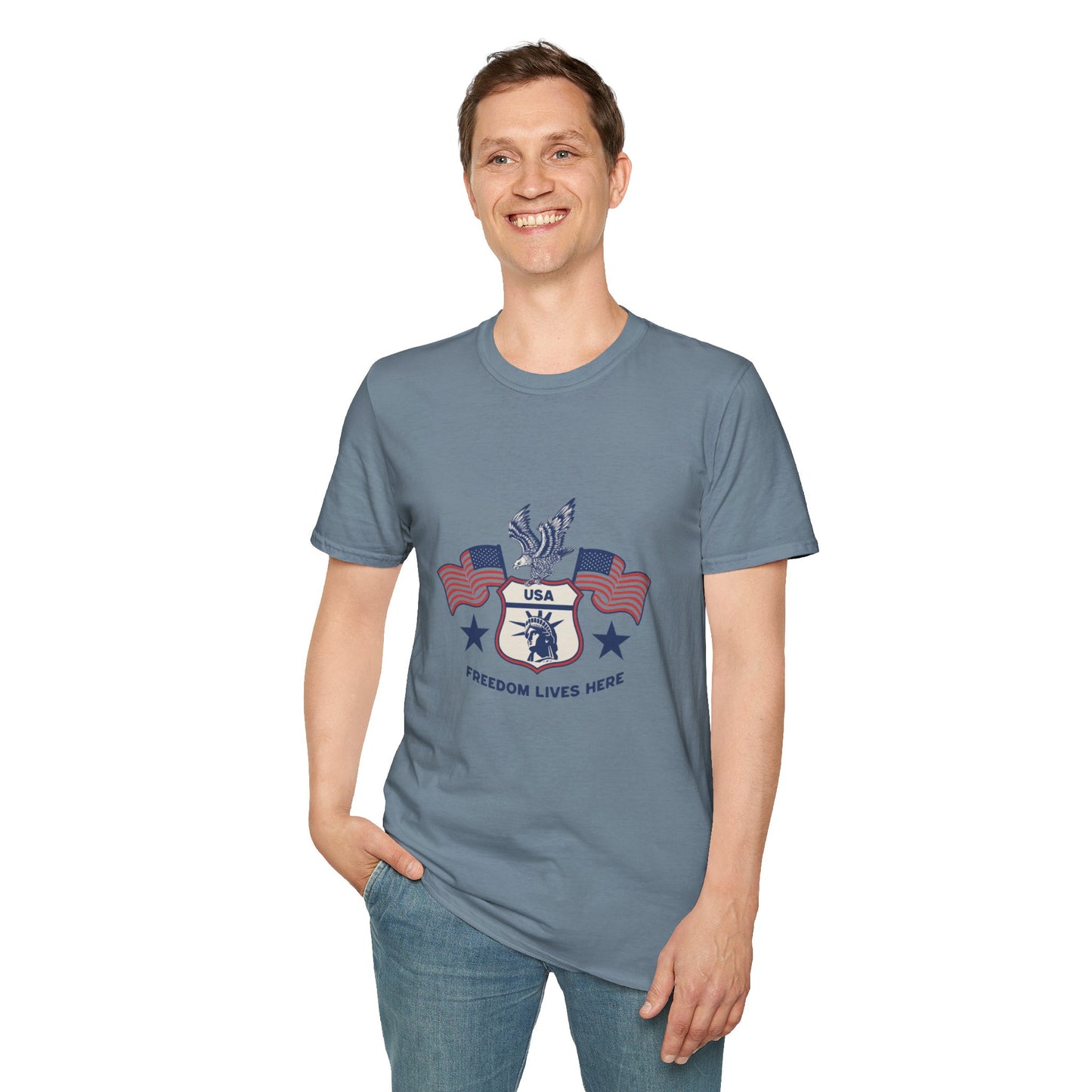 USA Freedom Lives Here Patriotic Unisex Shirt