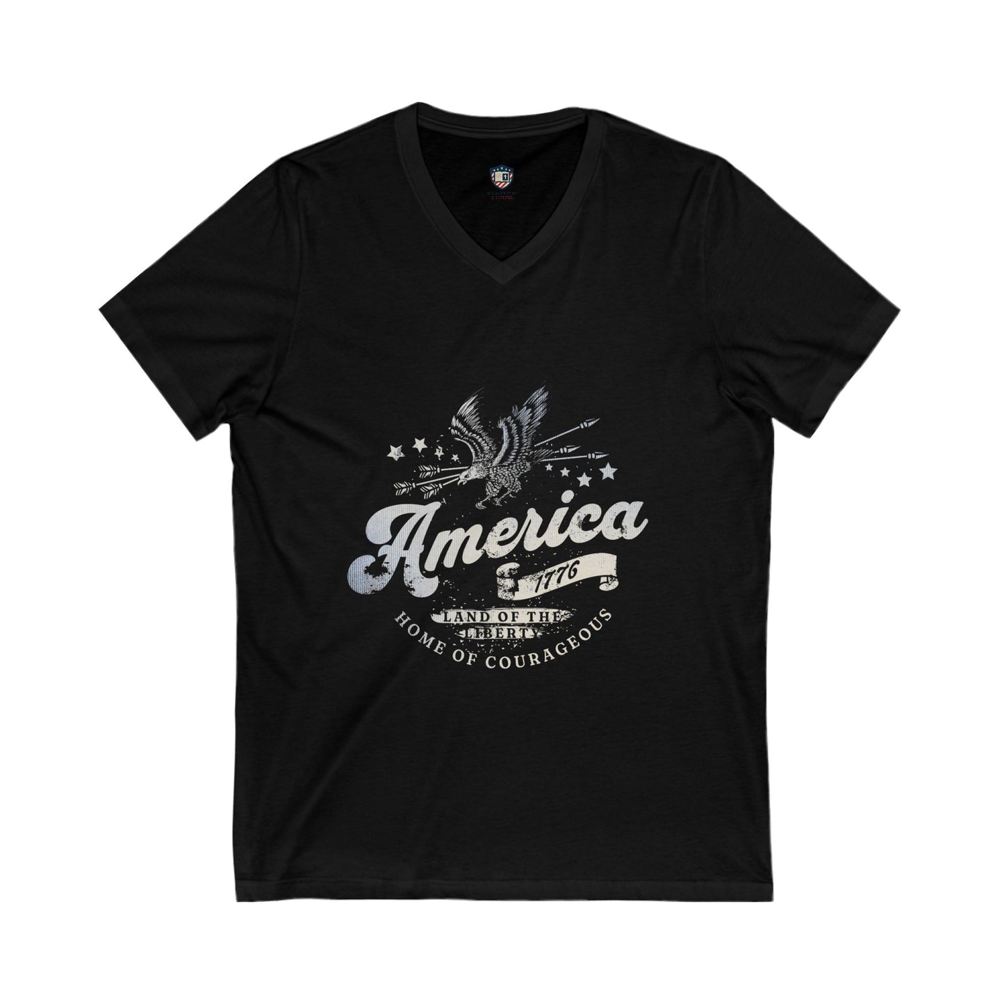 America 1776 V-Neck Unisex Tee Shirt